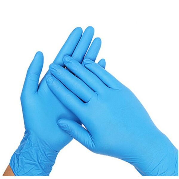 GUANTE DE EXAMINACION VINILO AZUL T/L  C/100